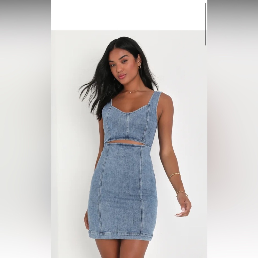 Lulus Denim Cut Out Dress XL